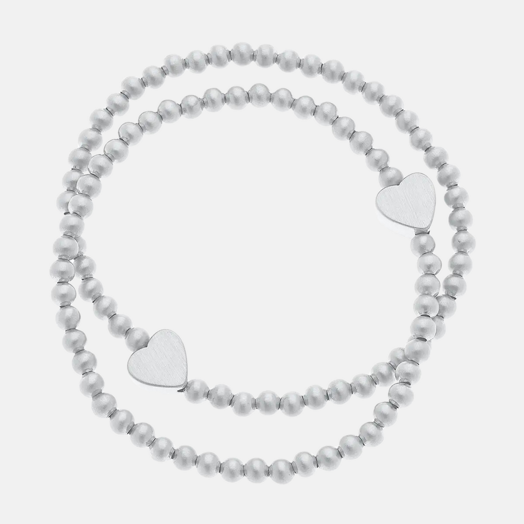 Heart Bead Stretch Bracelets