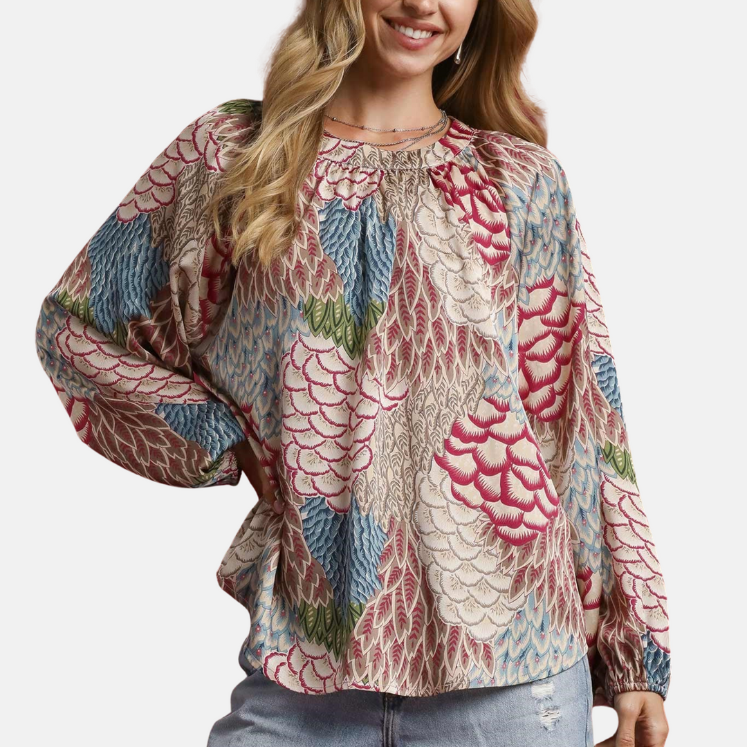 Brown Mix Abstract Top