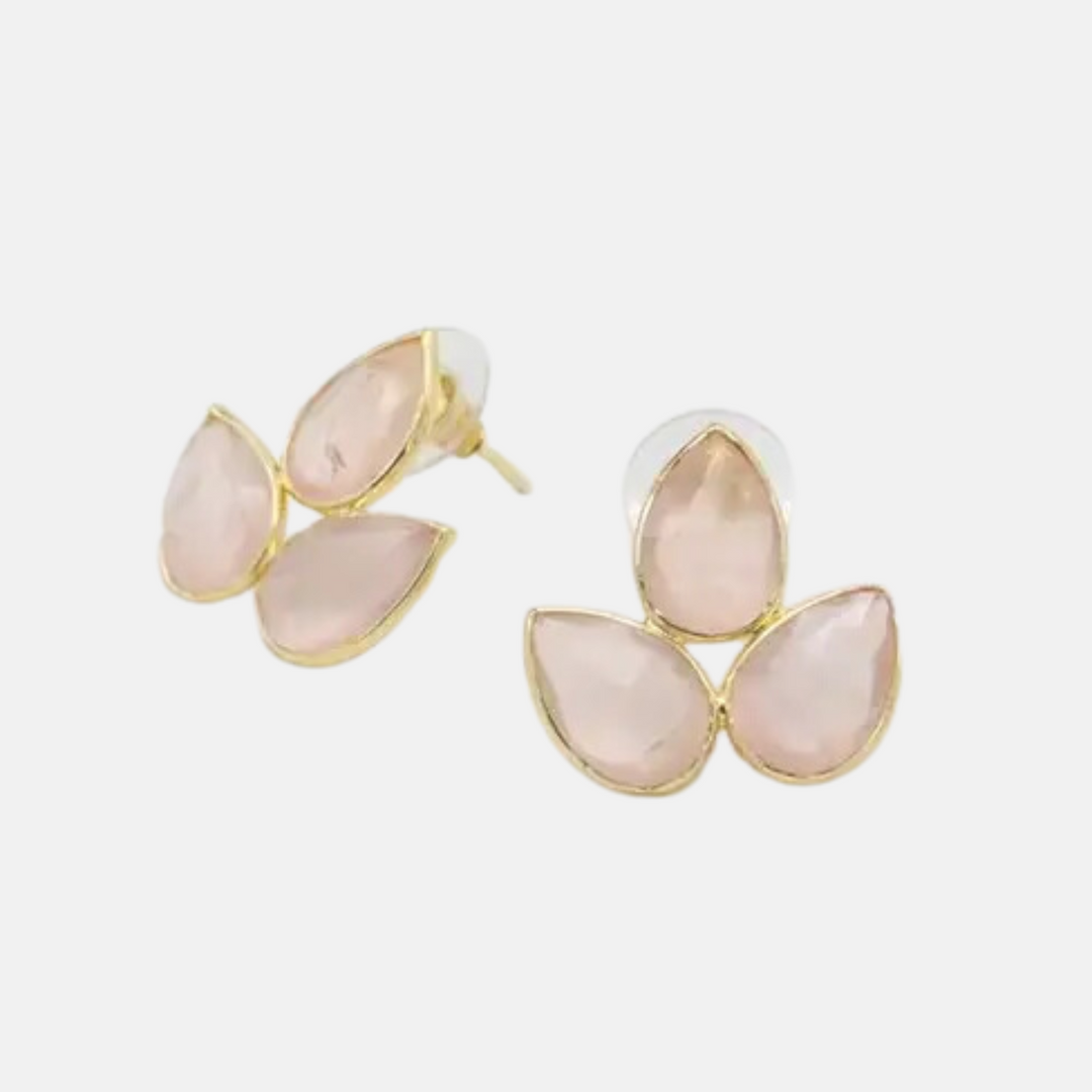POLISHED ROSE QUARTZ YOGA EARRINGS
