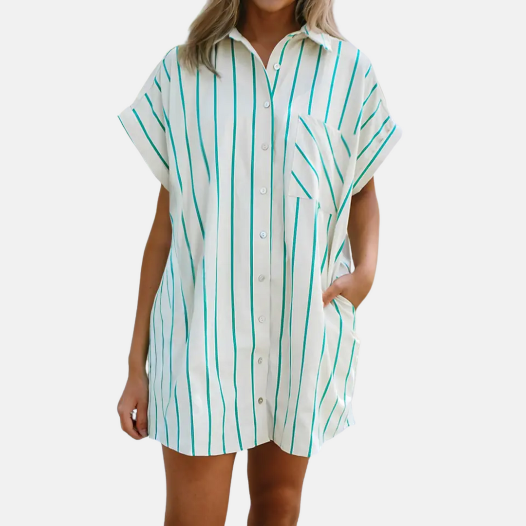 Minty Wide Striped Dress