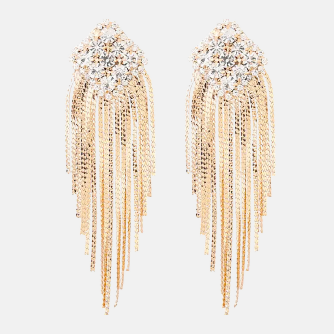Diamond Fringe Drops - Gold