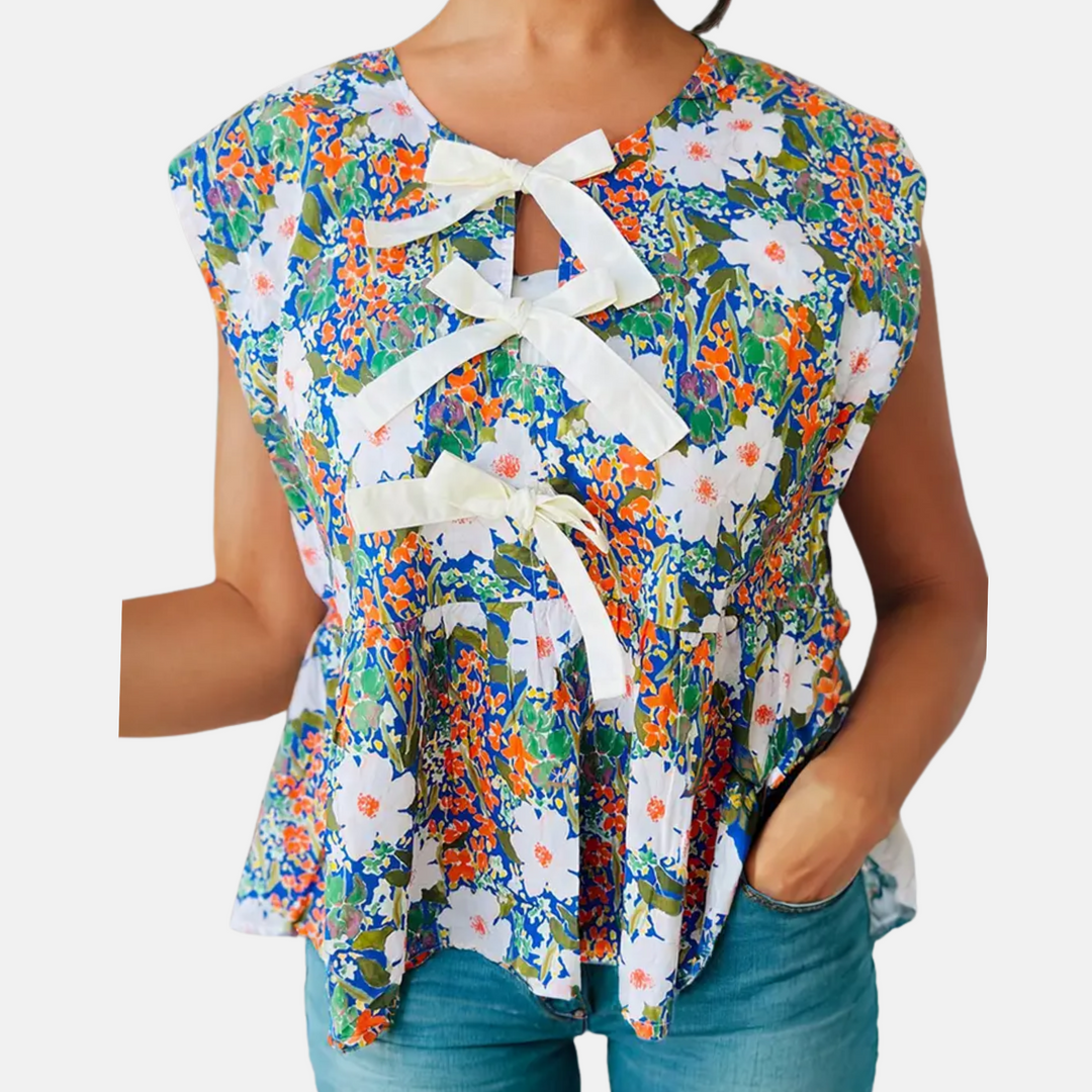 Floral Bow Front Shirt
