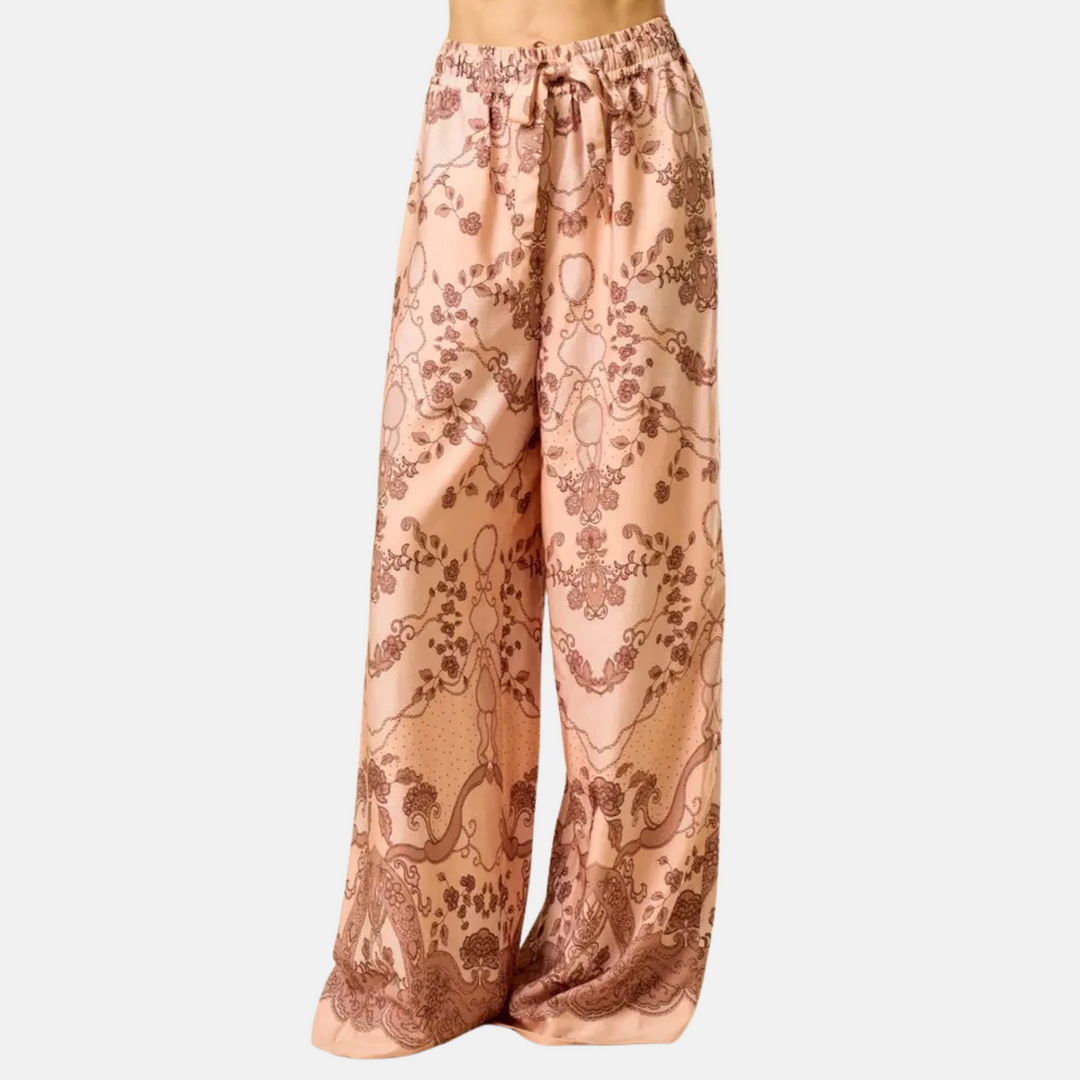 Peach Printed Pants