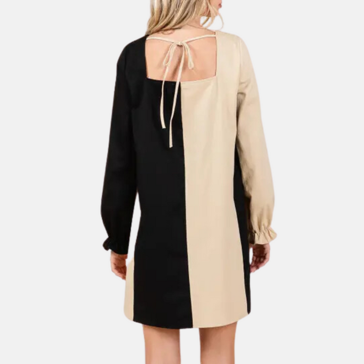 Black/Cream Mini Dress