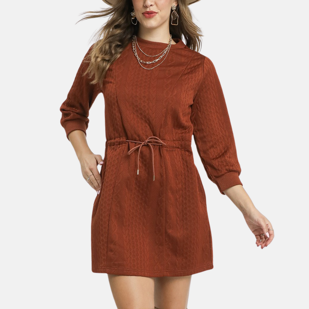 Rust Cable Knit Dress