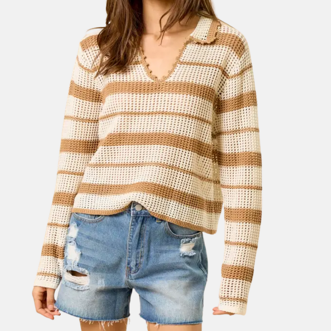 Crochet V-Neck Sweater