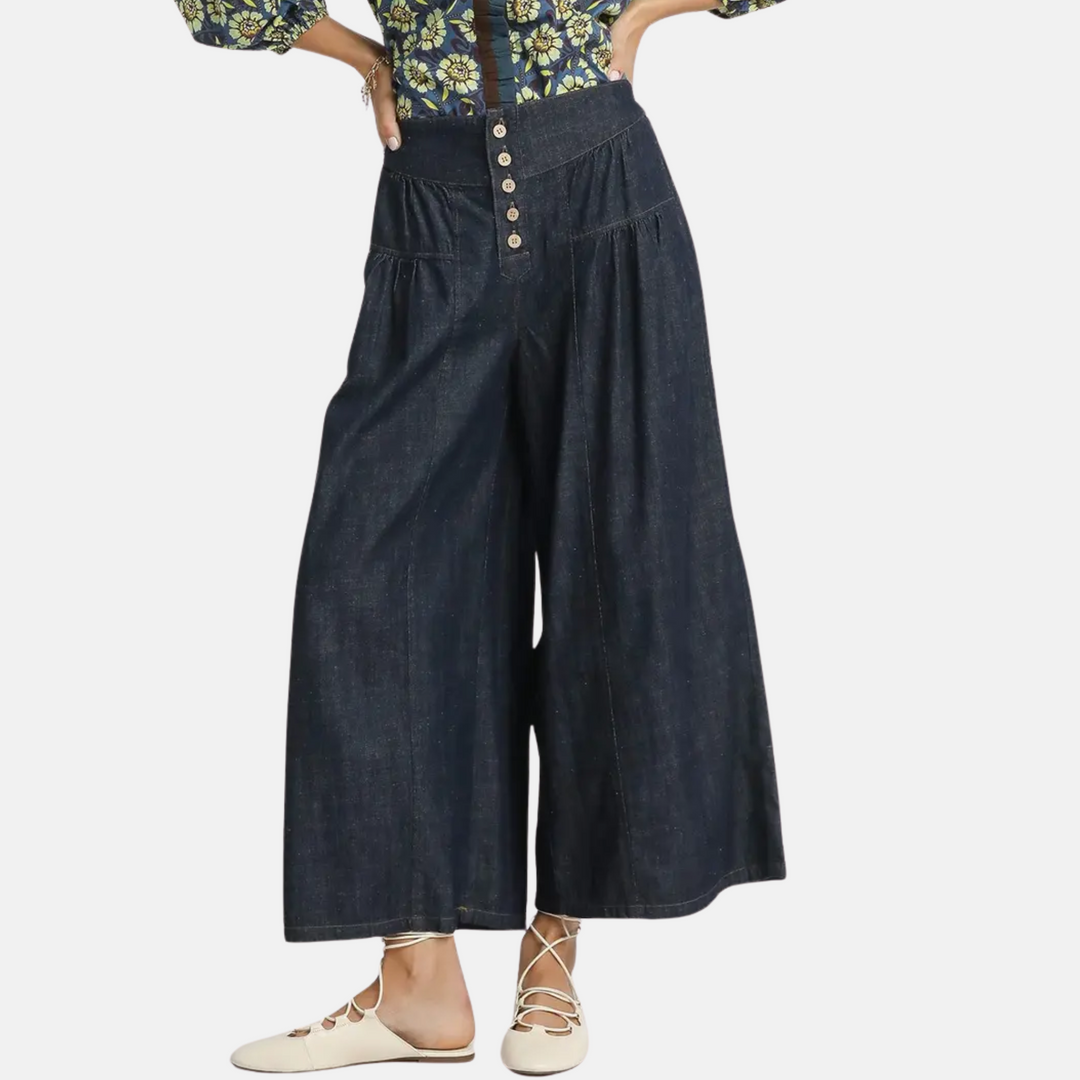 Dark Denim Wide Leg Cullotes