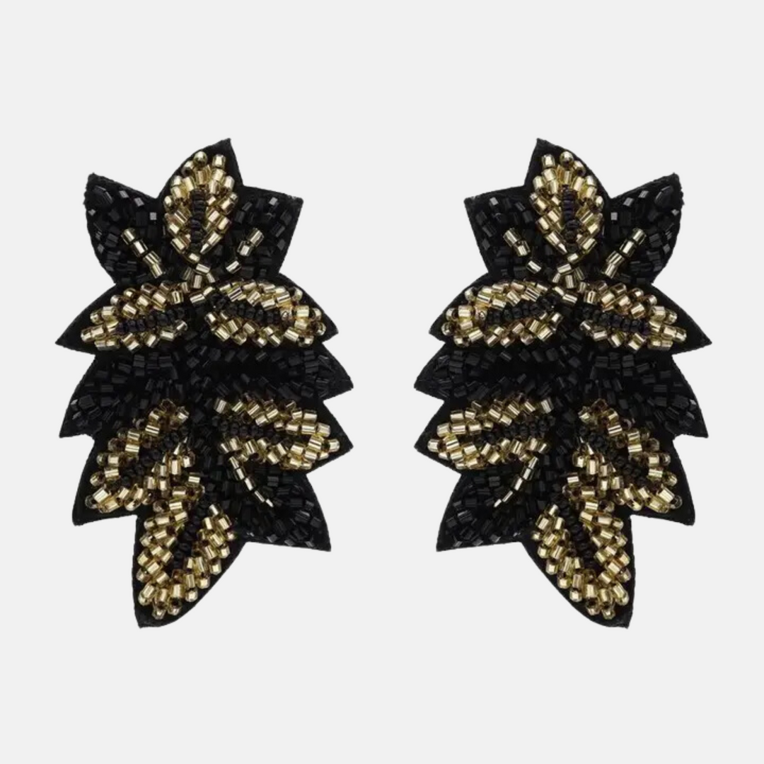 MAGHA BLACK AND GOLD EARRINGS