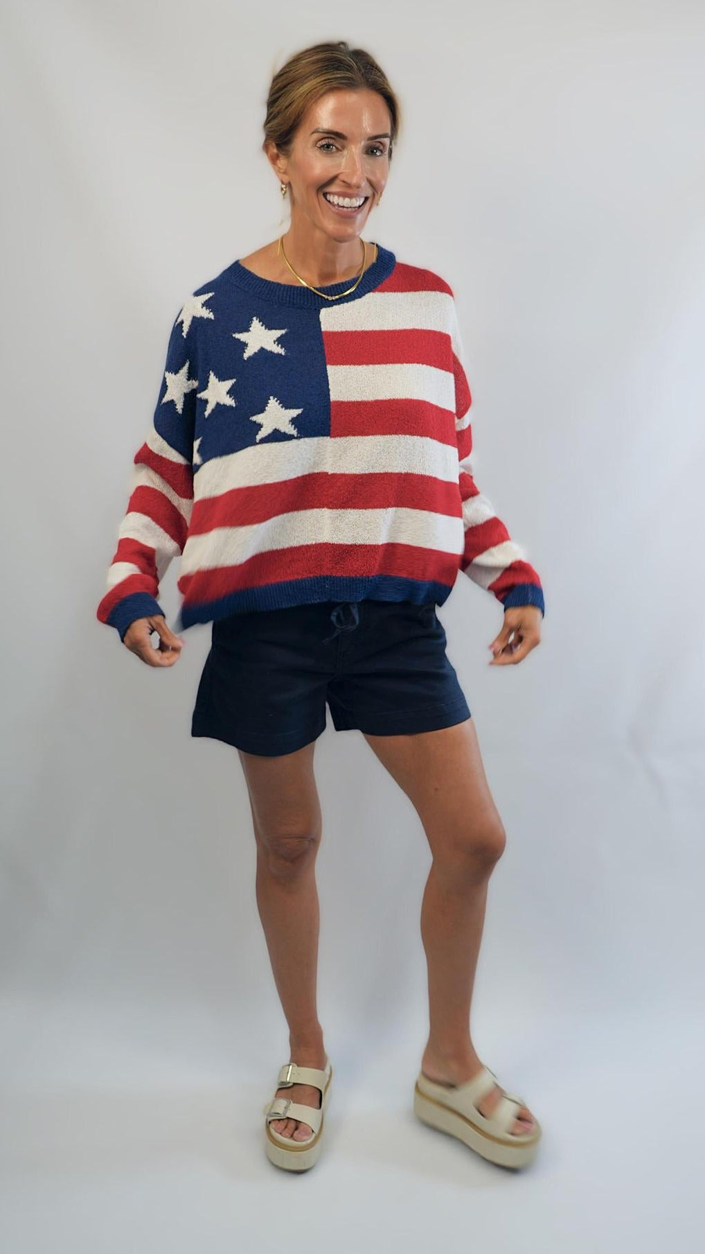 LS American Flag Sweater