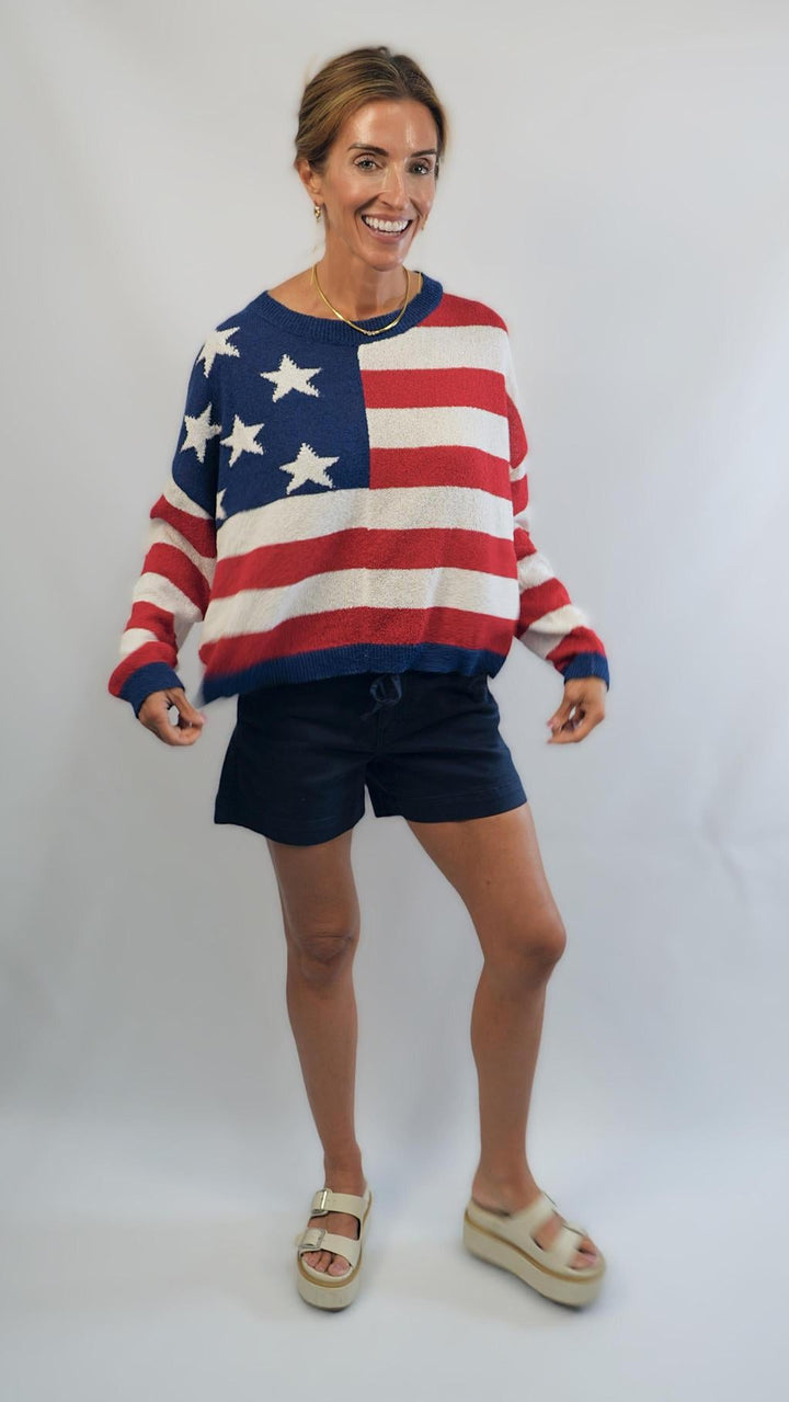 LS American Flag Sweater