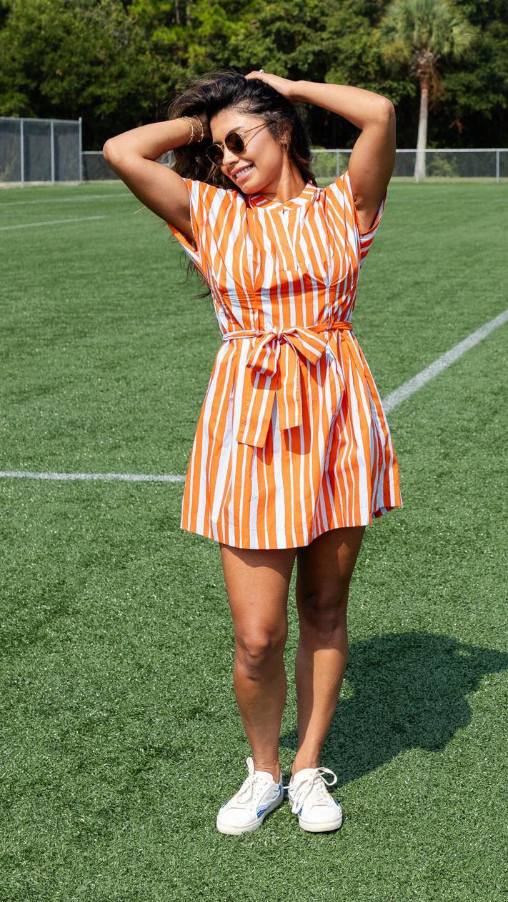 Short Sleeve Stripe Dress