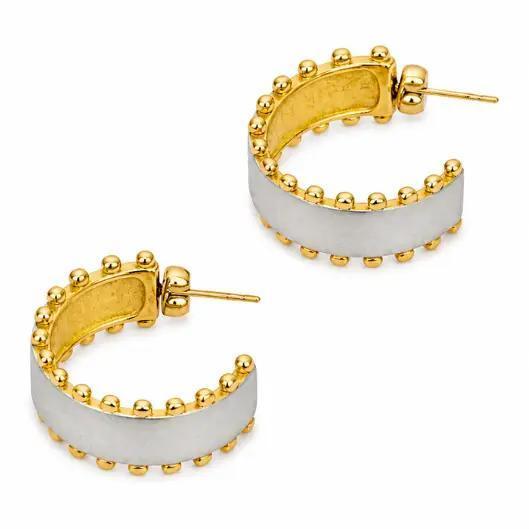 Two-Tone Wide C-Shape Hoop