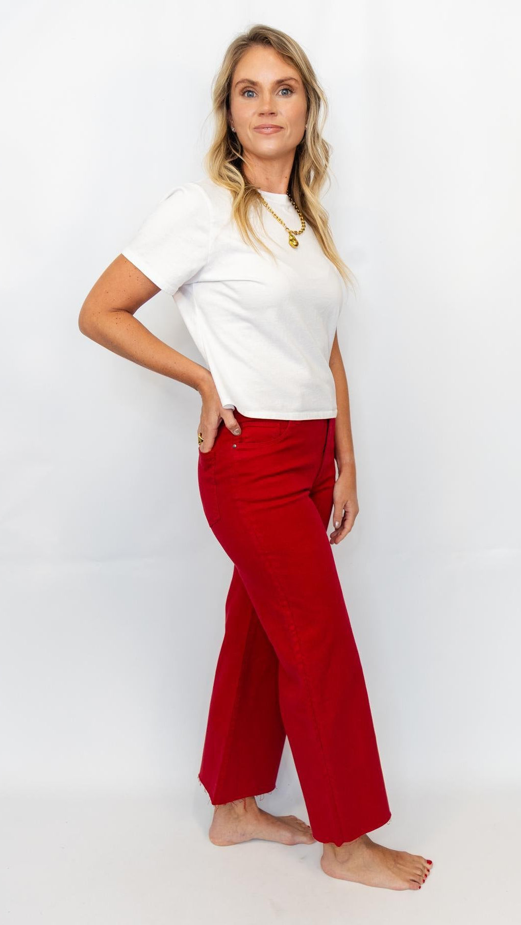 Meg High Rise Fab Ab Wide Red