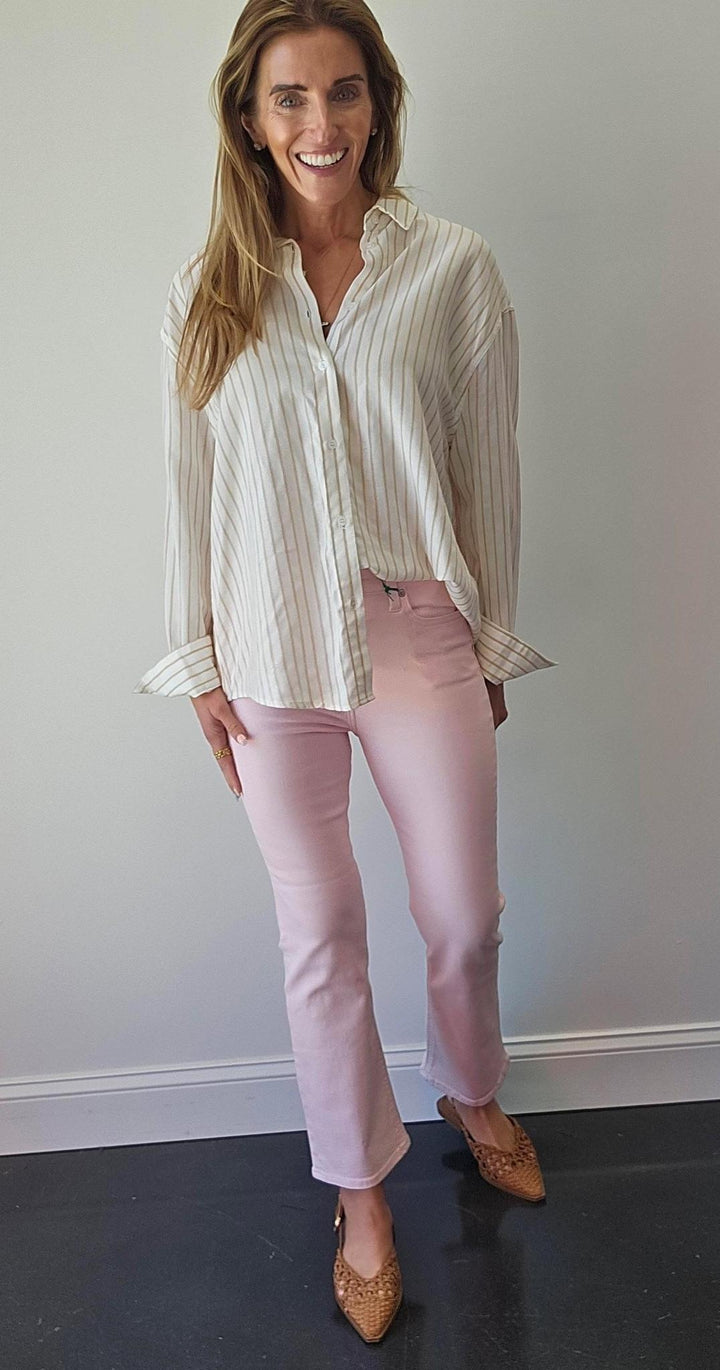 Taupe Button Down Top
