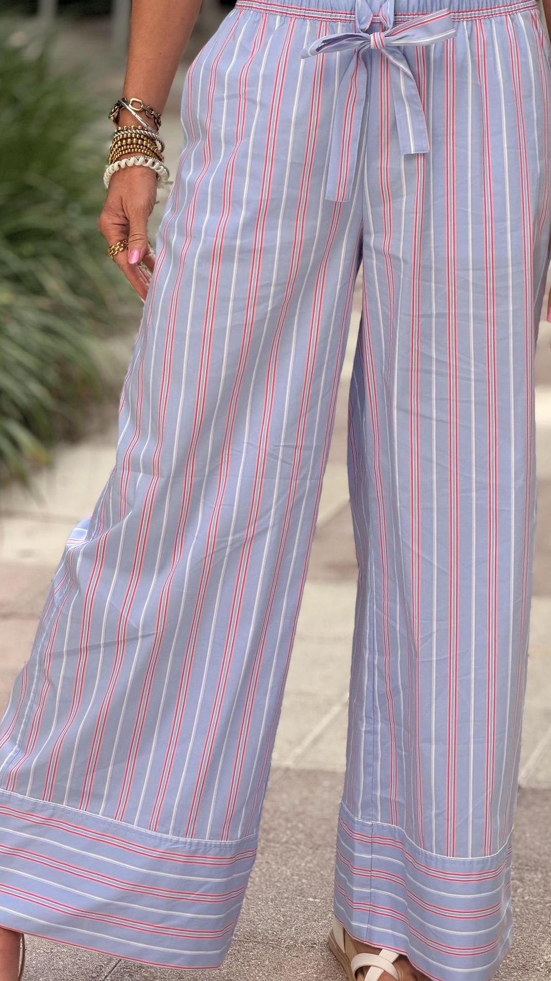 Multi Stripe Poplin Pants