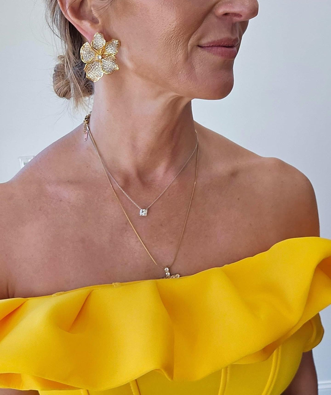 Yellow Ruffle A-Line Dress