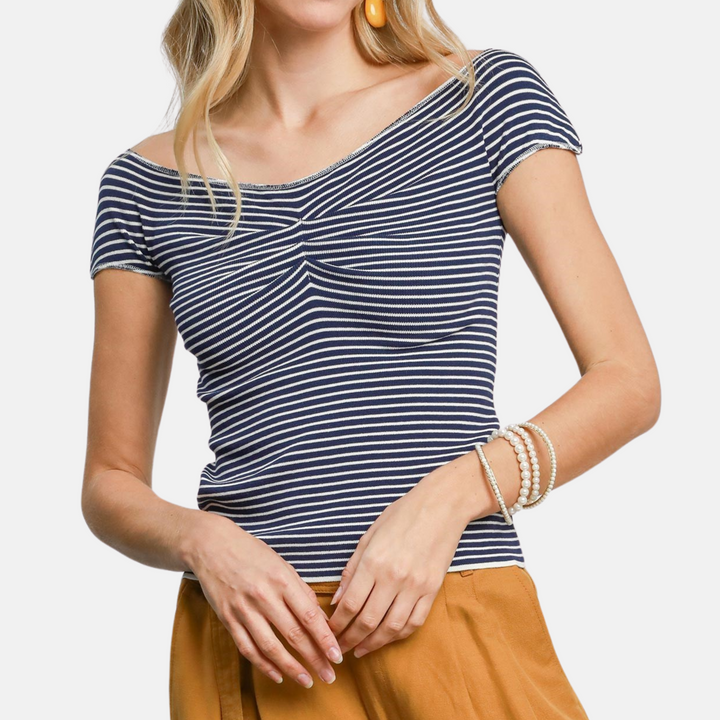 Striped Off the Shoulder Top