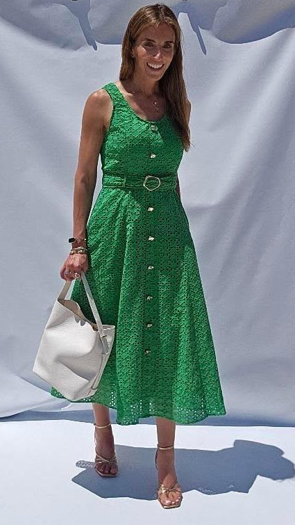 Green Eyelet Dress