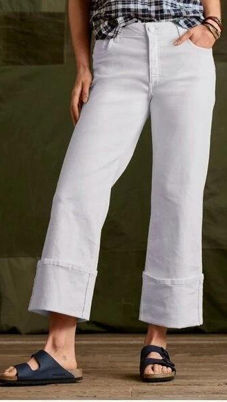 White High Rise Fab Ab Wide Leg