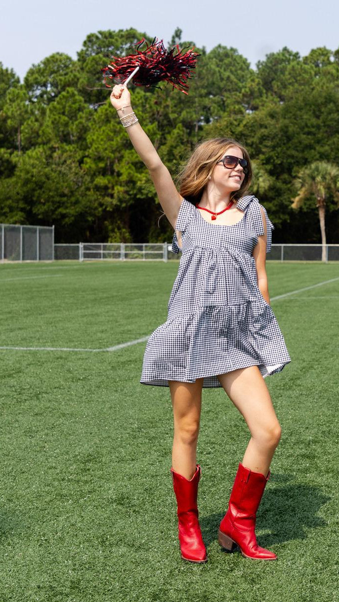 Gingham Tie Strap Dress