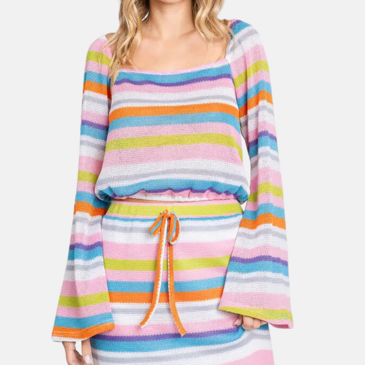 Bell Sleeve Striped Top