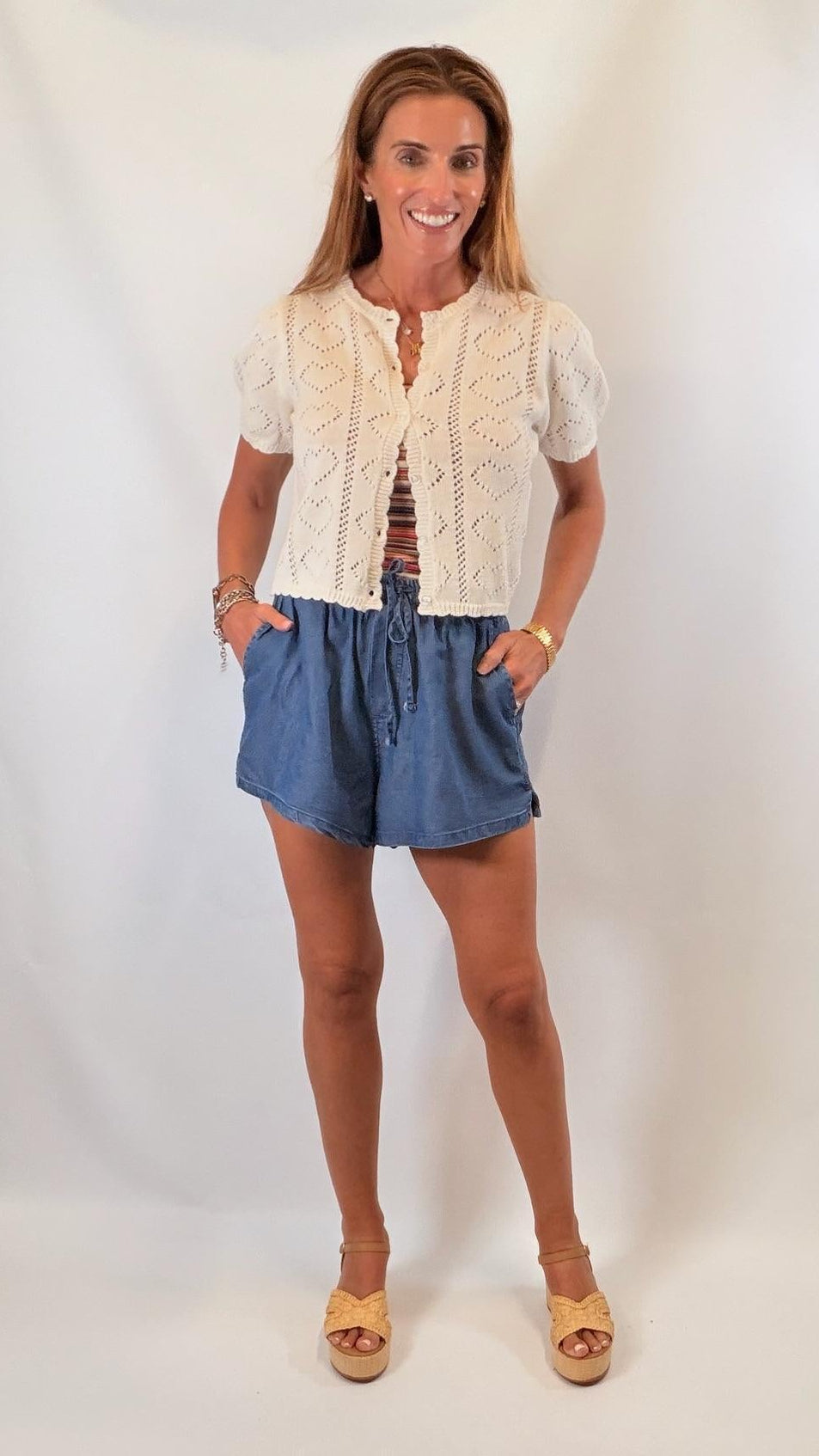 Elastic Waist Drawstring Shorts