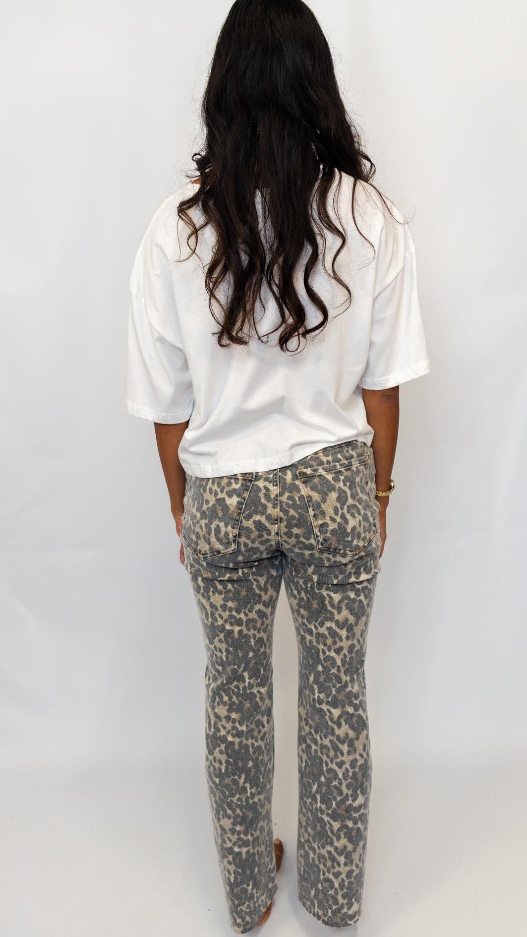 Kelsey High Rise Flare Leopard