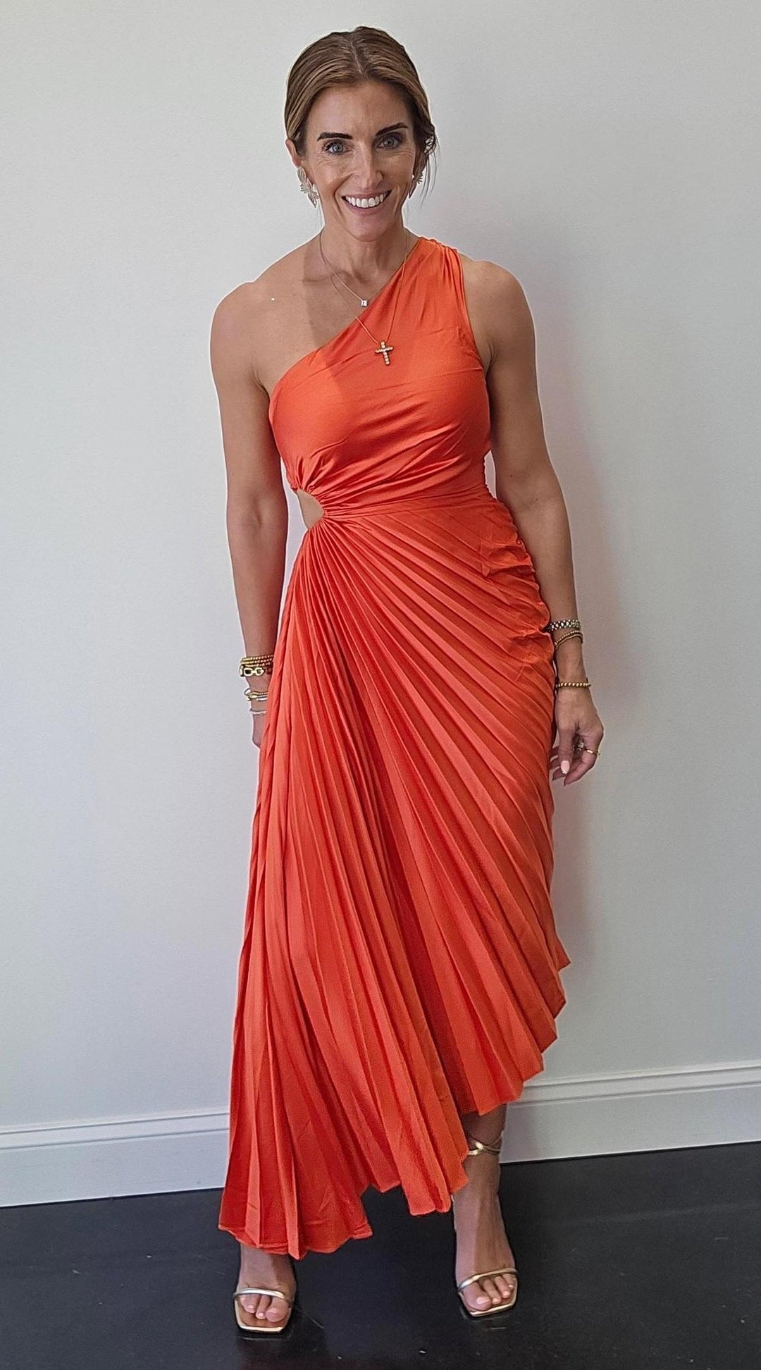 Satin One Shoulder Maxi
