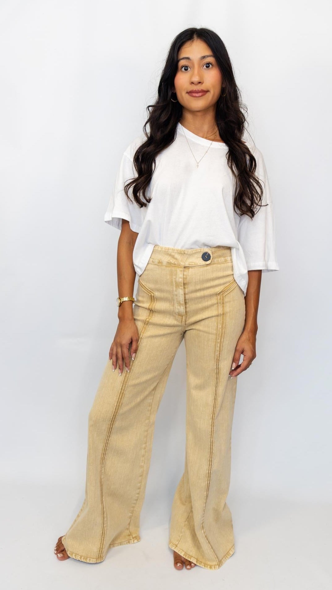 High Waist Washed Wide Leg