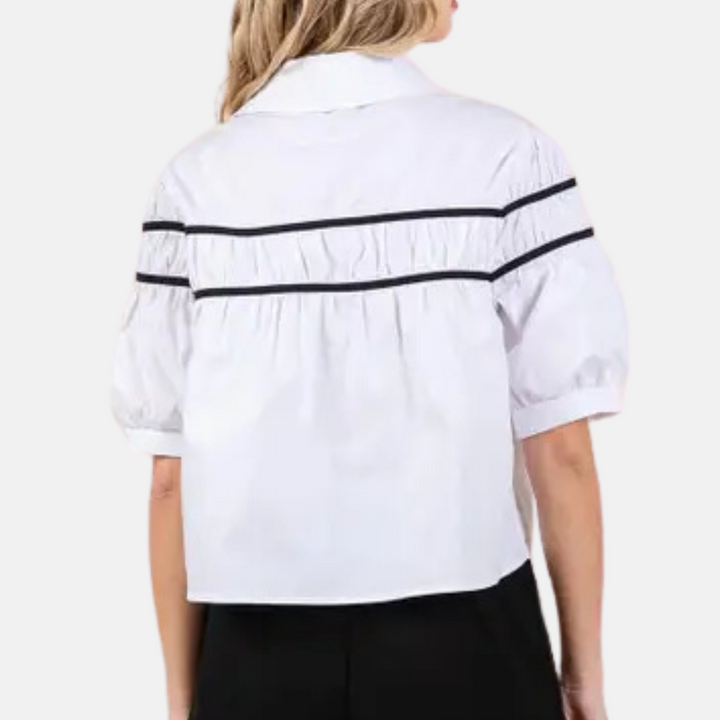 White/Black Bow Top