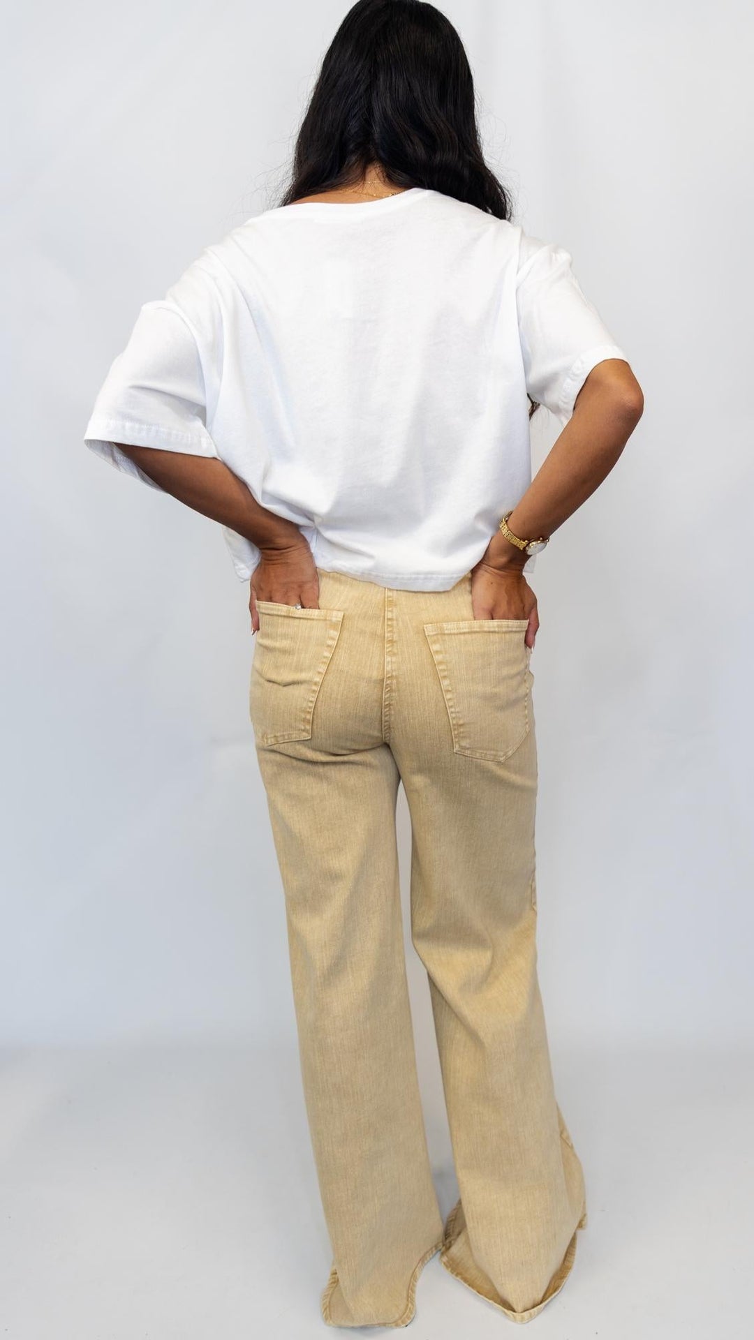 High Waist Washed Wide Leg