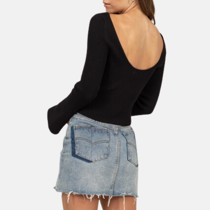 Open Back Knit Top