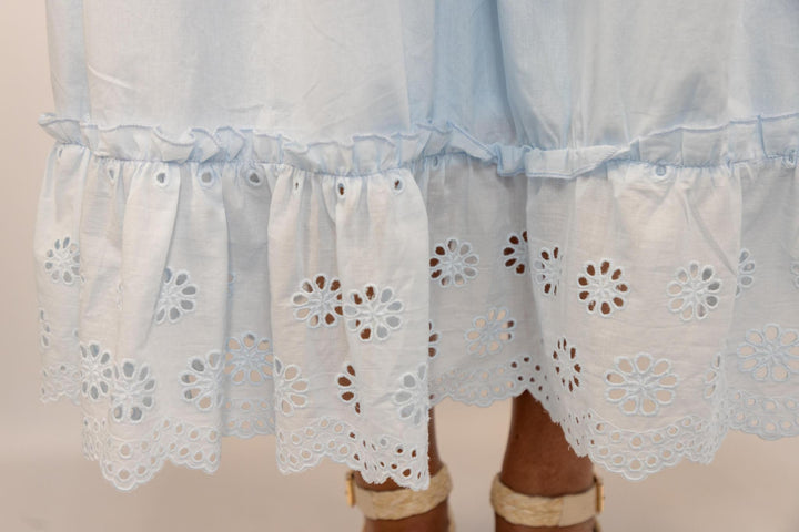Light Blue Eyelet Skirt