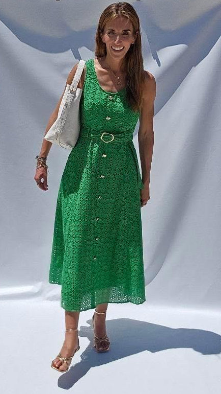 Green Eyelet Dress