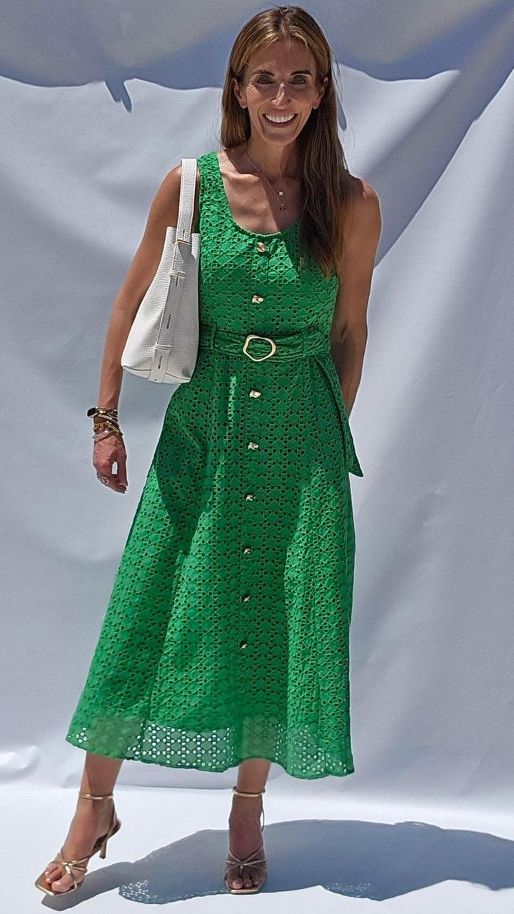 Green Eyelet Dress