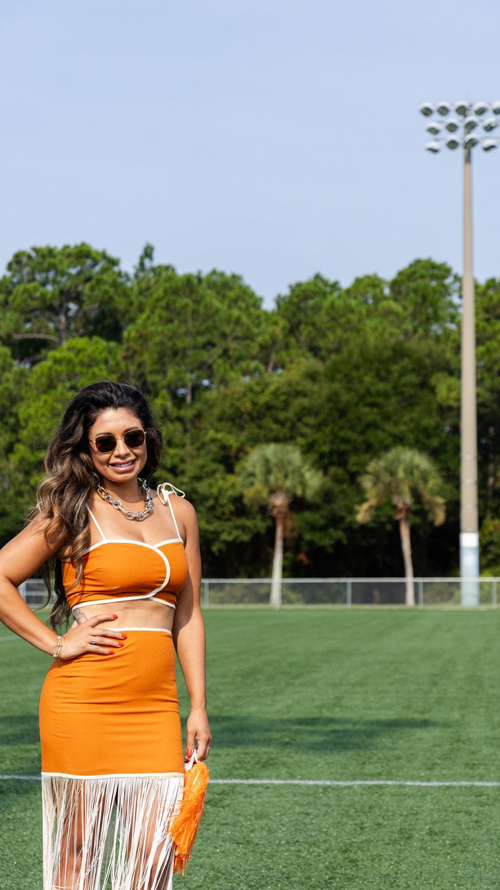 Burnt Orange Fringe Set