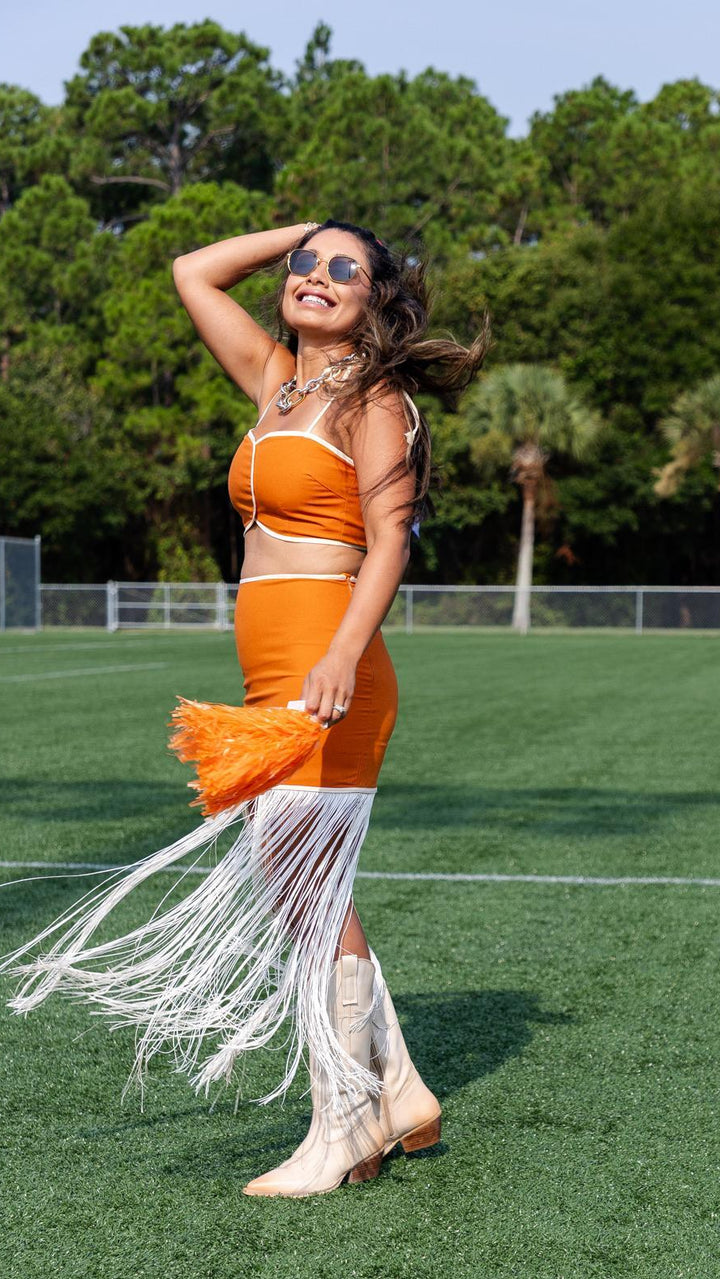 Burnt Orange Fringe Set