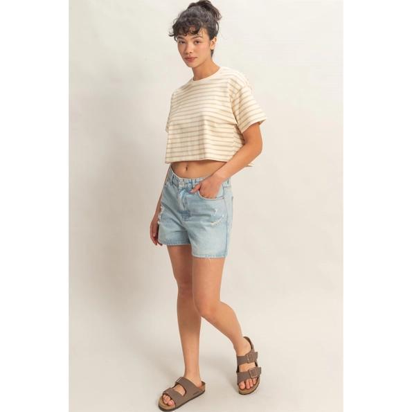 Striped Cropped Tee