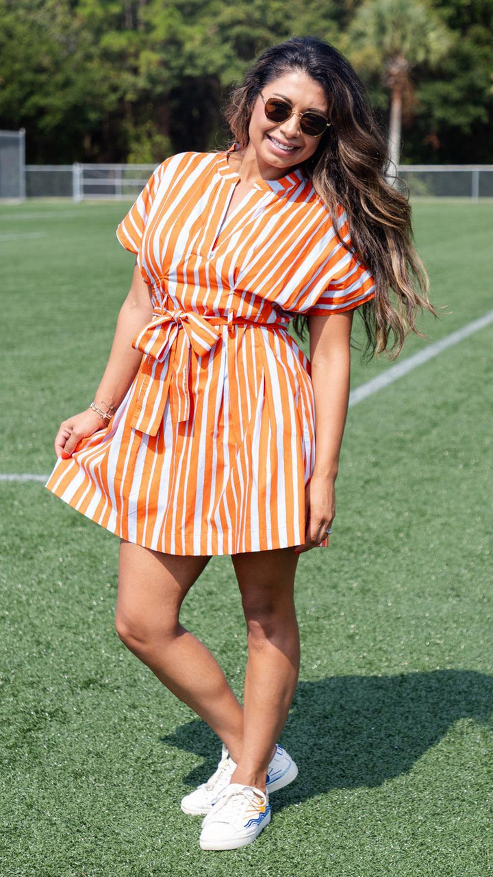 Short Sleeve Stripe Dress