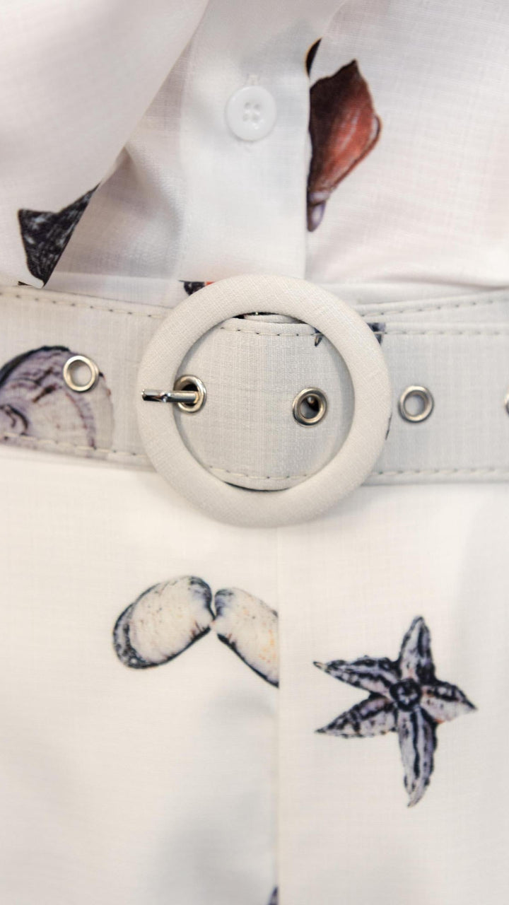 Ocean-Inspired Print Shorts Set