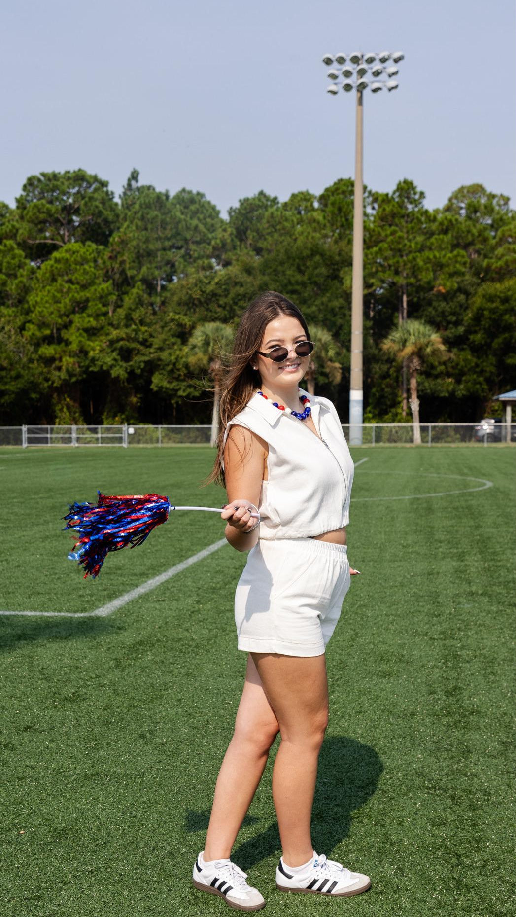 White Denim Shorts Set