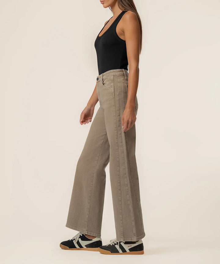 Meg High Rise Wide Leg Milk Tea