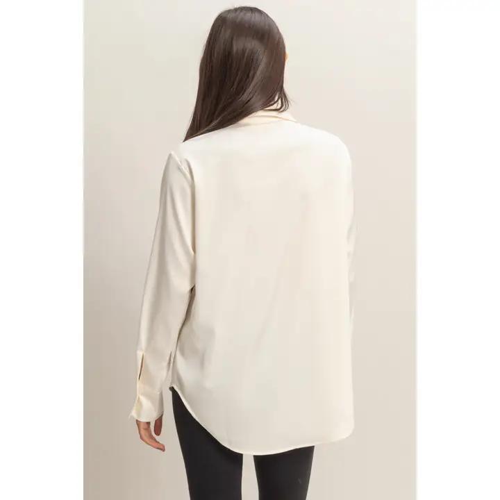 Satin Button-Up Shirt