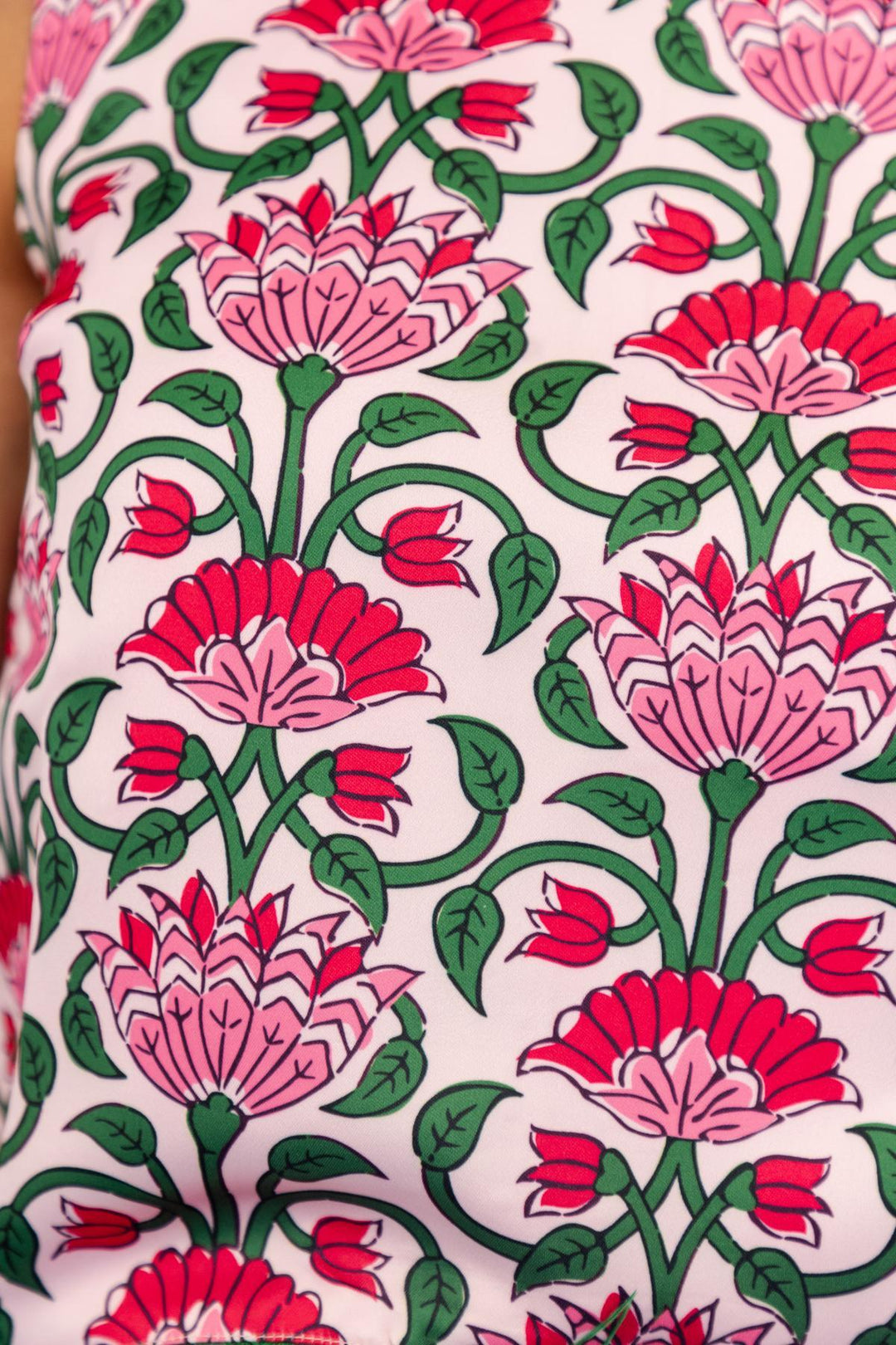Floral Print Feather Trim Top
