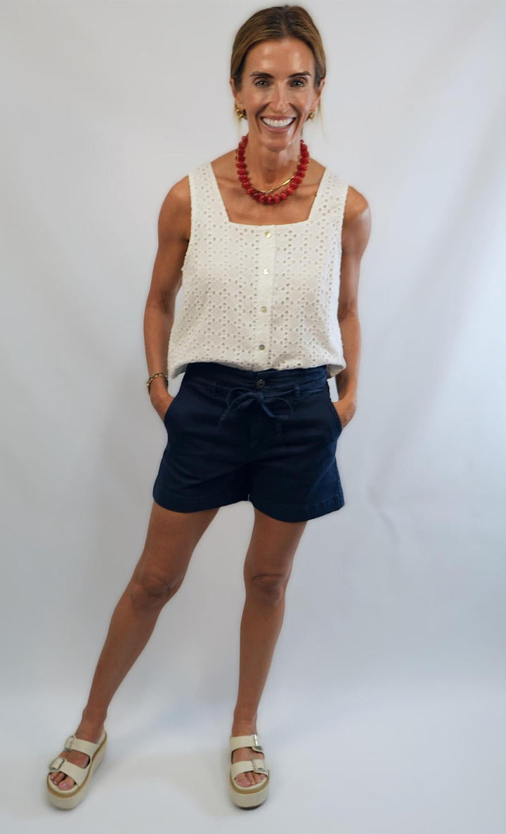 Jane Shorts Waist Tie Navy