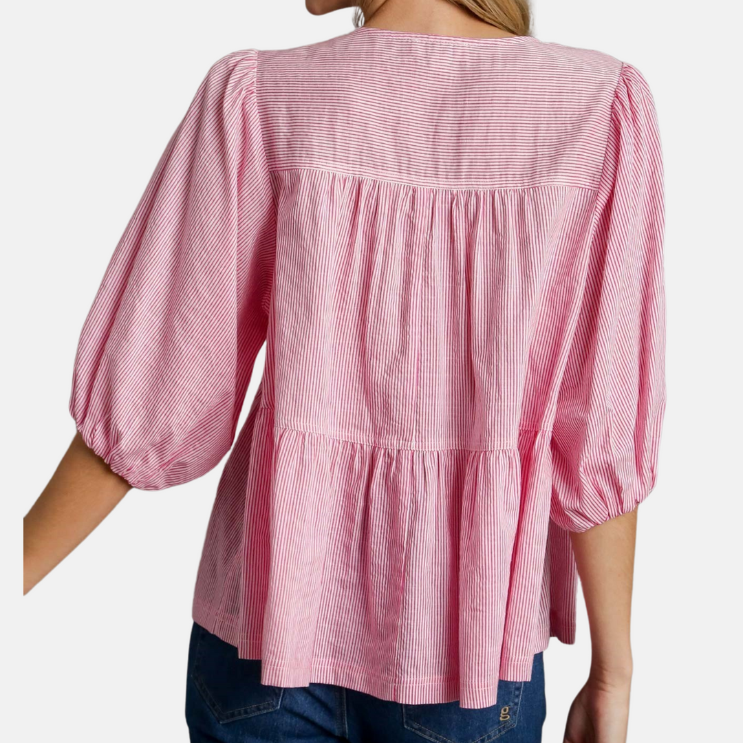 Pink Puff Sleeve Top