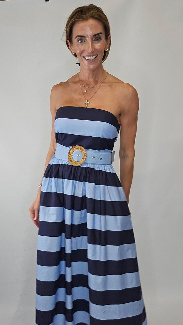 Striped Strapless Dress