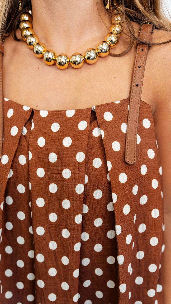 Polka Dot Buckle Strap Dress