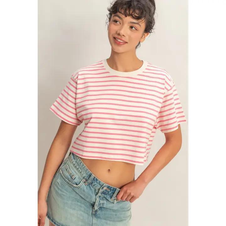 Striped Cropped Tee