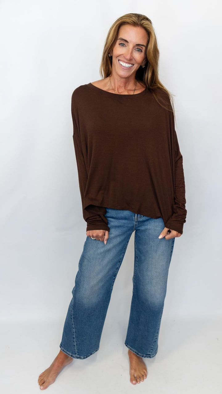 Boat Neck Boxy Tee Top